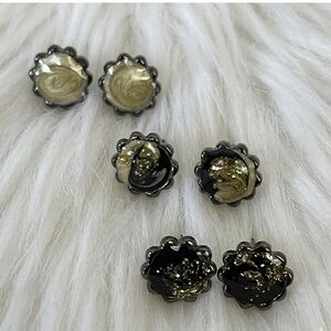 3 for $12 🩷 Bundle Set/Lot of 3 Vintage Resin Stud Pierced Earrings